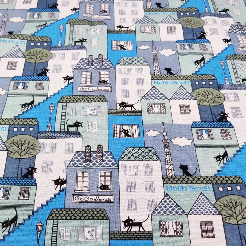 2 цвета домашняя хлопковая и льняная ткань с принтом для самостоятельного шитья