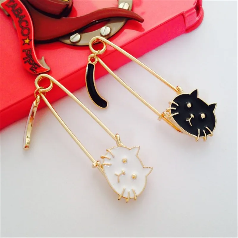 Бесплатная доставка новая популярная брошь на булавке эмалированная черно белая