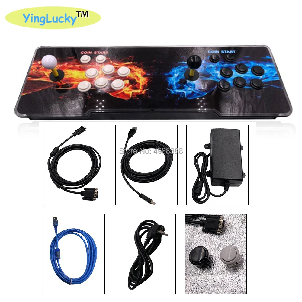 Sanwa Pandora Box 9 1500 В 1 акриловая консоль для аркадной игры 2 игрока Джойстик контроллер консоль HDMI VGA USB Pandora box 6s/9/9s