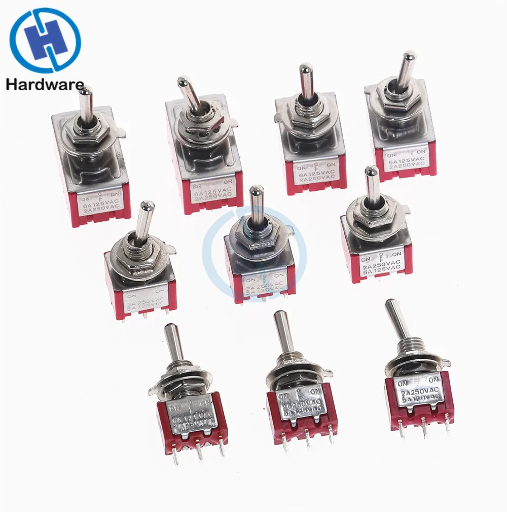 1 шт. миниатюрный тумблер красный Mts-102 MTS-101 MTS-202 MTS-303 MTS-402 250V 2A 125V 5A