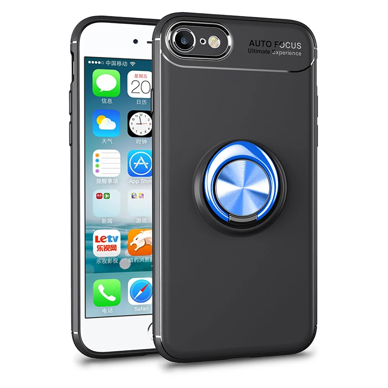 For case Apple iphone 7 8 soft silicone phone bag for iphone7 Invisible Bracket Stand Shell TPU black Pure color housing | Мобильные
