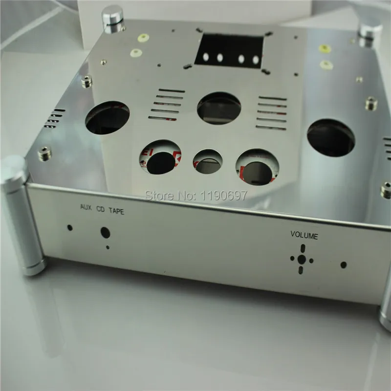 Усилитель мощности шасси из нержавеющей стали перфорированный корпус DIY 370 мм * 280