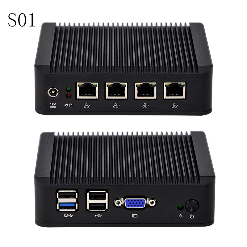 Мини ПК QOTOM Q190G4U с 4 гигабитными NIC для сборки маршрутизатора брандмауэра