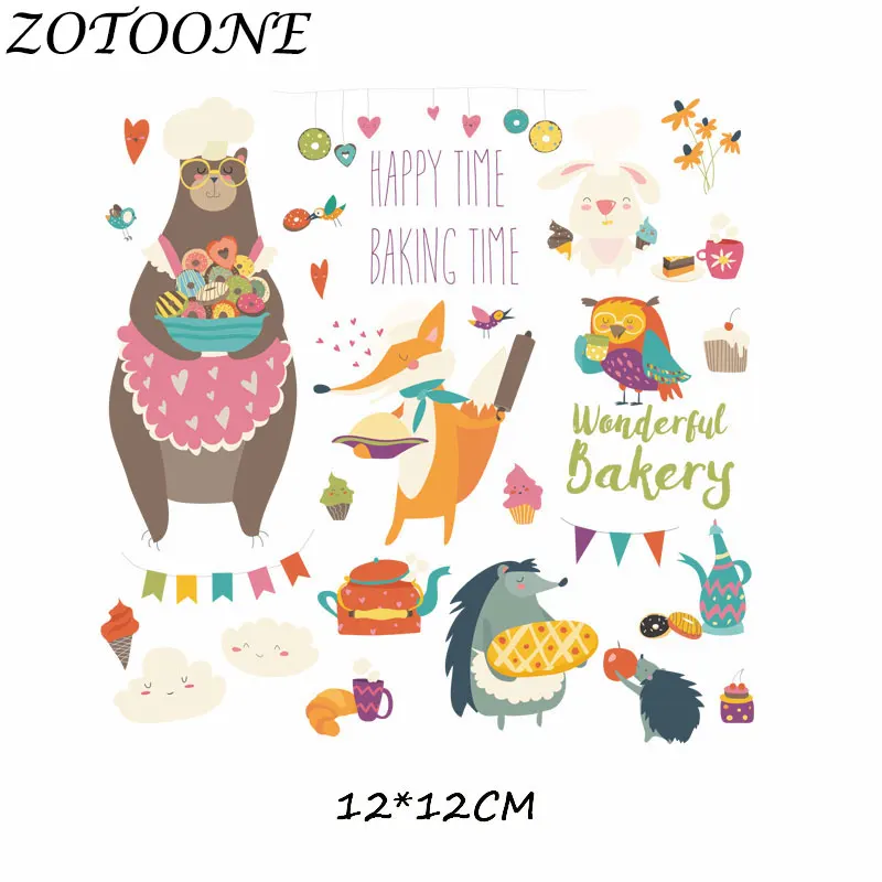 ZOTOONE DIY нашивки с теплопередачей для аппликация на одежду Детская одежда украшения милый мультфильм животных сочетание железа на нашивках - Цвет: 384