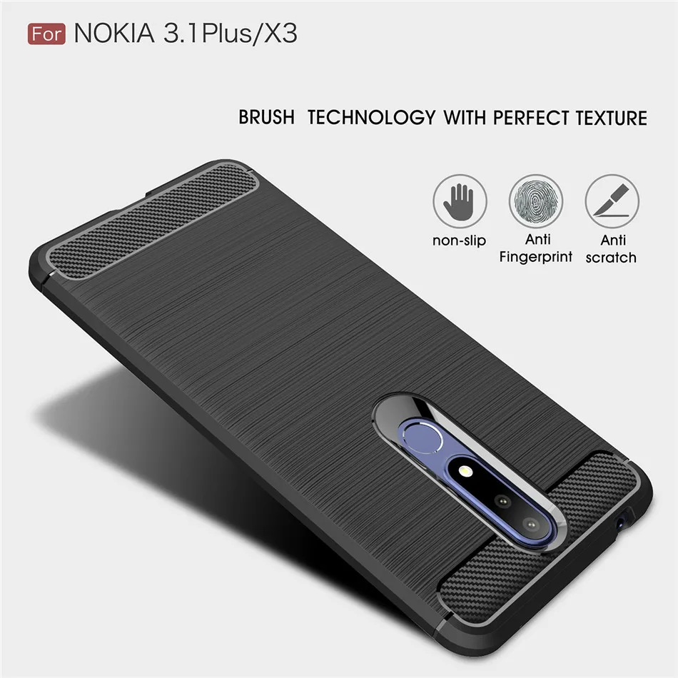 Силиконовый чехол для Nokia 3,1 Plus для Nokia 3,2 3X3 ударопрочный чехол из углеродного волокна TPU для телефона Nokia 3,1 Plus
