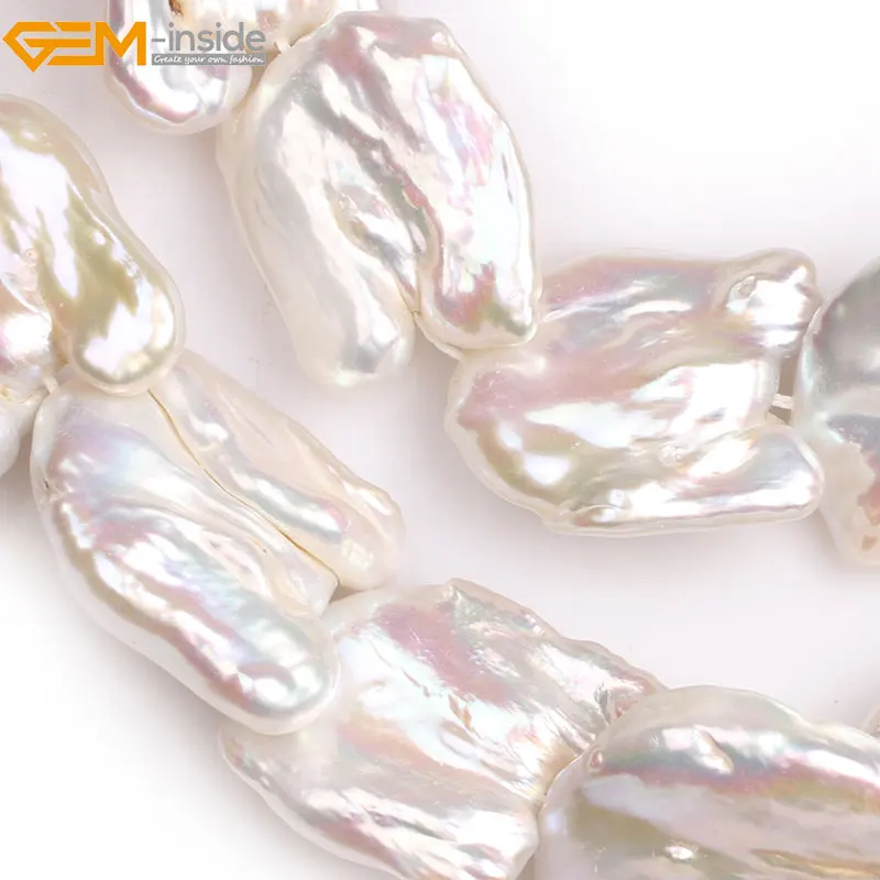 Бусины Бива с натуральным крупным белым и фиолетовым бусинами 15 дюймов|beads for