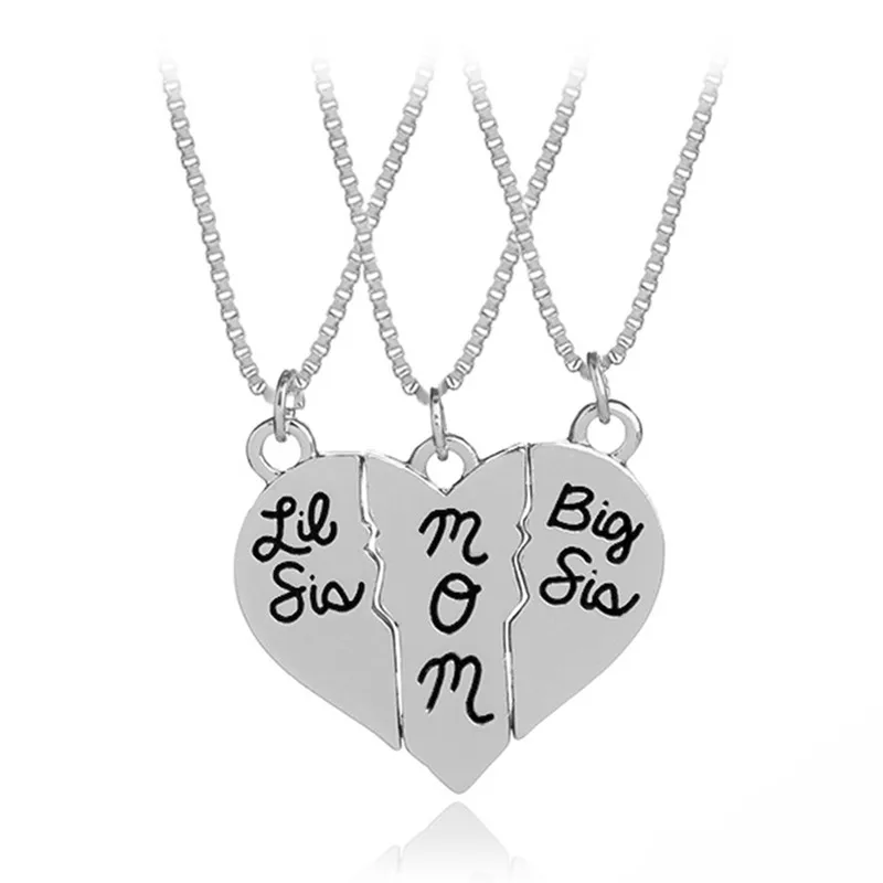 Ожерелье с подвеской в виде сердца для мамы и дочери 3 шт./компл.|Ожерелья