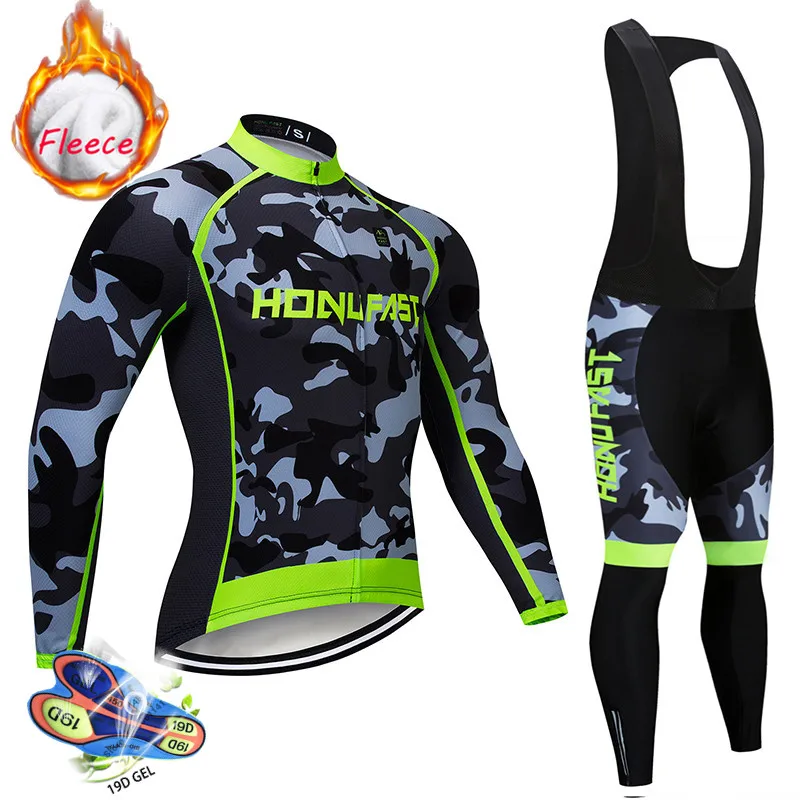 2021 Зимняя Теплая Флисовая одежда для велоспорта Мужская трикотажная с длинным