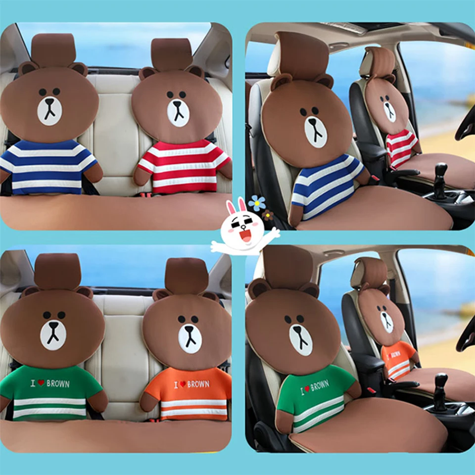 

ZDPARTS Cartoon Car Seat Cushion Covers Warm Family Team For Opel Astra J G Insignia Vectra c Peugeot 307 206 308 407 207 3008