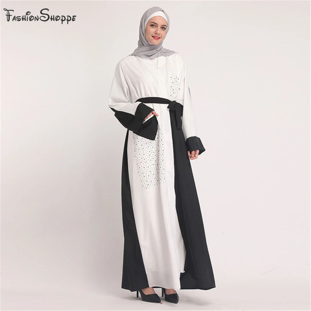 Женские мусульманские Длинные платья Abaya длинное платье кардиган в стиле пэчворк