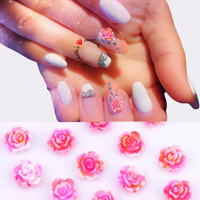 30 шт. цветные полимерные 3d Цветы для наклеивания на ногти nagel decoratie ongles украшения для дизайна ногтей ozdoby do paznokci принадлежности TPJ09