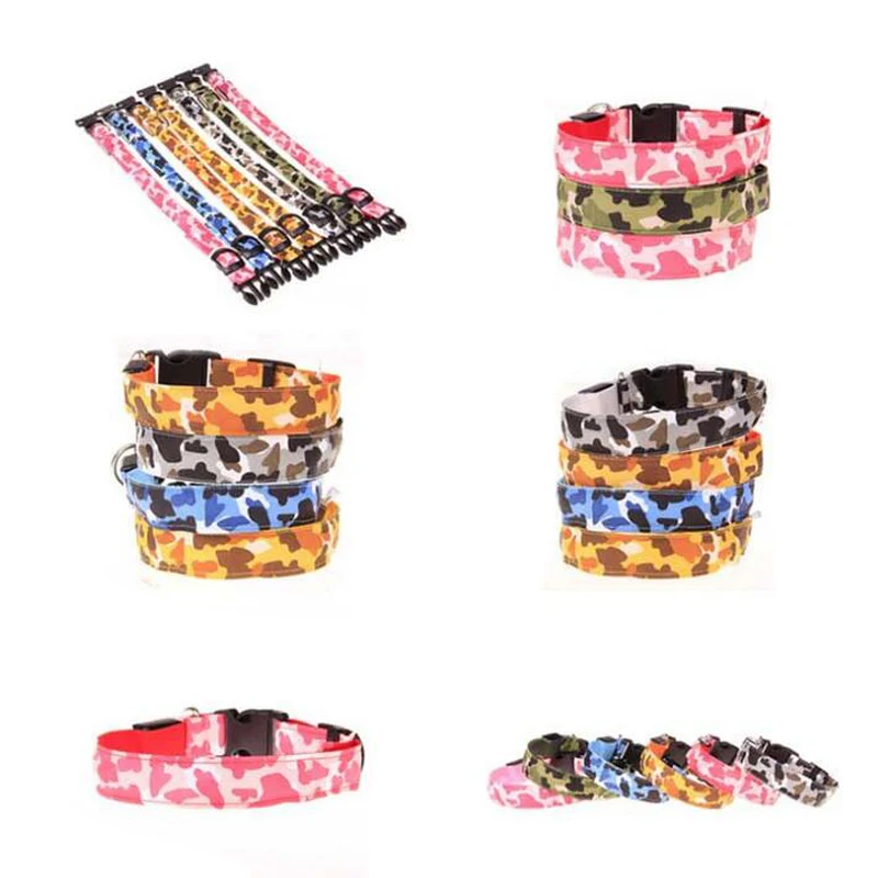 Светодиодный Камуфляжный ошейник для собак светящийся ночник безопасности