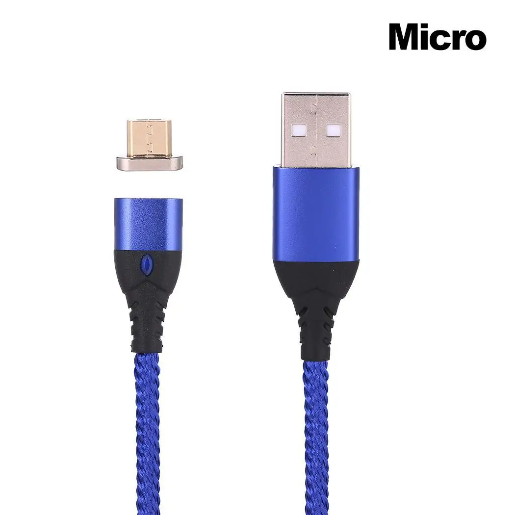 Micro usb type C Магнитный зарядный кабель Интерфейсный порт для быстрой зарядки телефона Android магнитное зарядное устройство Microusb - Цвет: blue type 7
