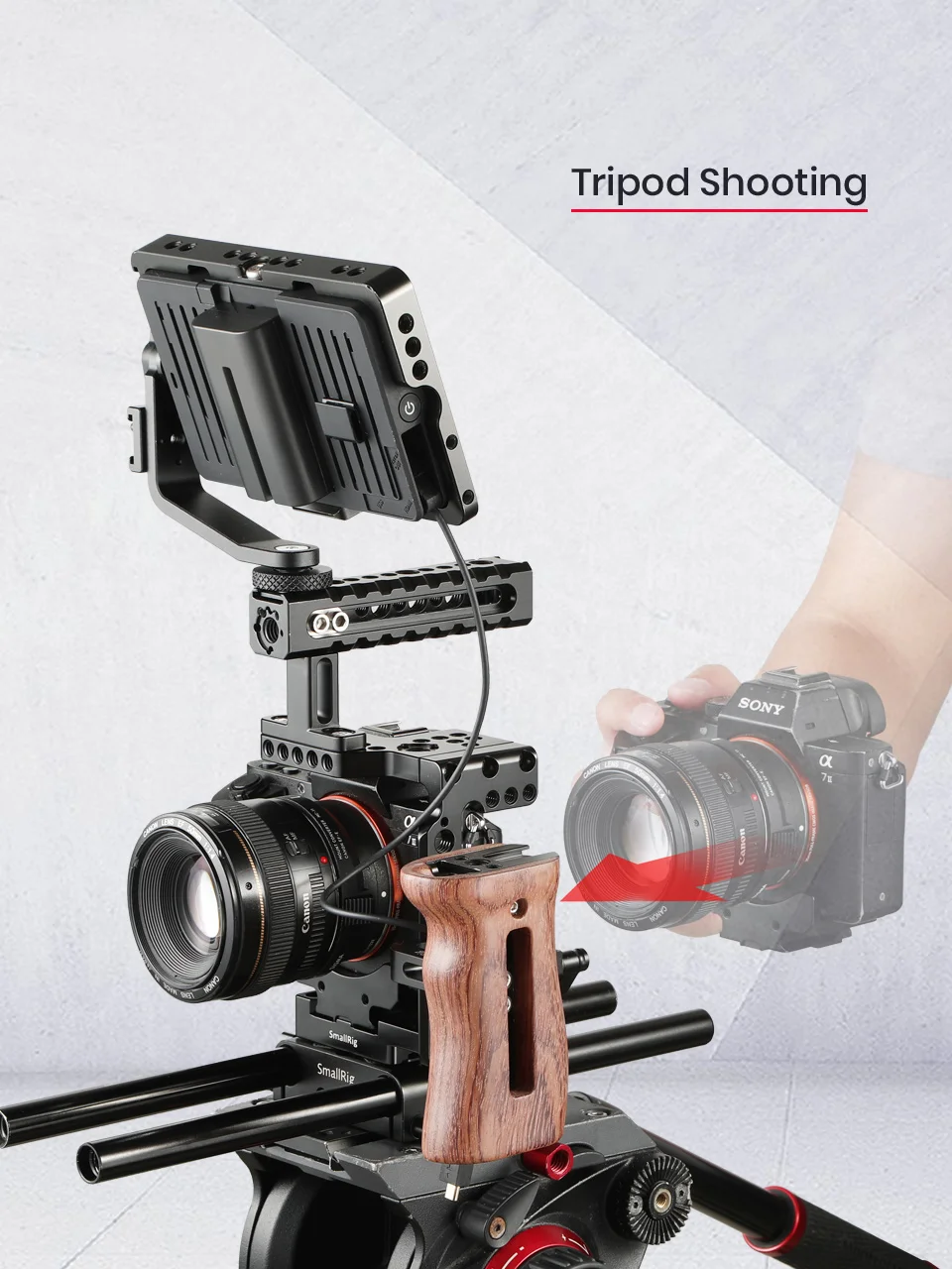 SmallRig a7ii/a7iii Arca QR половинная клетка для sony A7R III/A7 III/A7 II/A7R II/A7SII клетка для камеры с Рельсом Nato CAN Shoe-2238