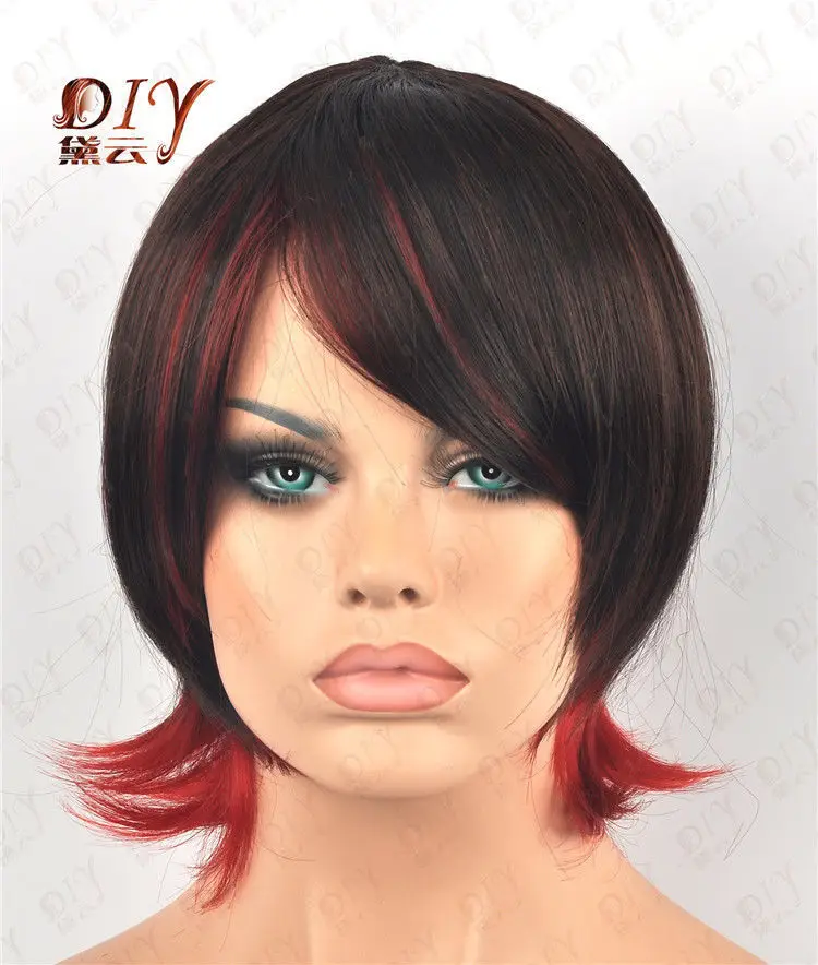 RH2817 бесплатная доставка Новый Multi-Color Короткие Естественная Прямая Леди короткий