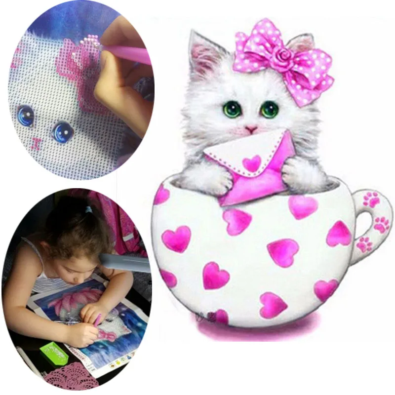 Miaodu Алмазная Вышивка Хобби животное кошка 5D DIY Картина крестом опыт игрушки