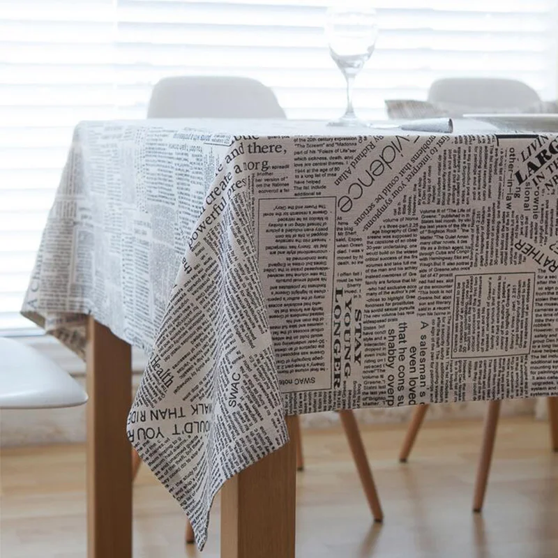 Европа Льняная Скатерть прямоугольная креативная газета с буквенным принтом