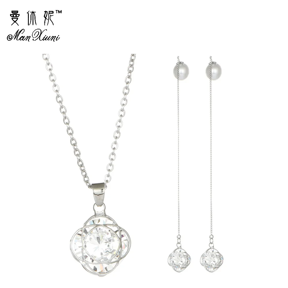 Новинка 2018 Классические свадебные комплекты ювелирных изделий набор украшений