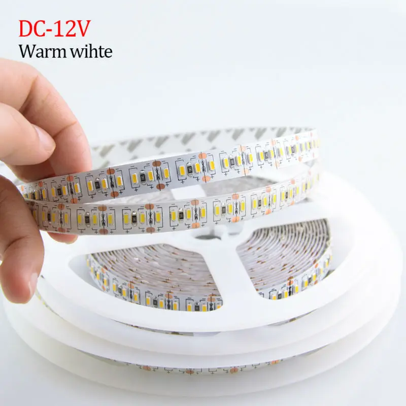204 светодиода/м Водонепроницаемая IP65 Светодиодная лента 3014 SMD 5 м/рулон DC12V гибкая