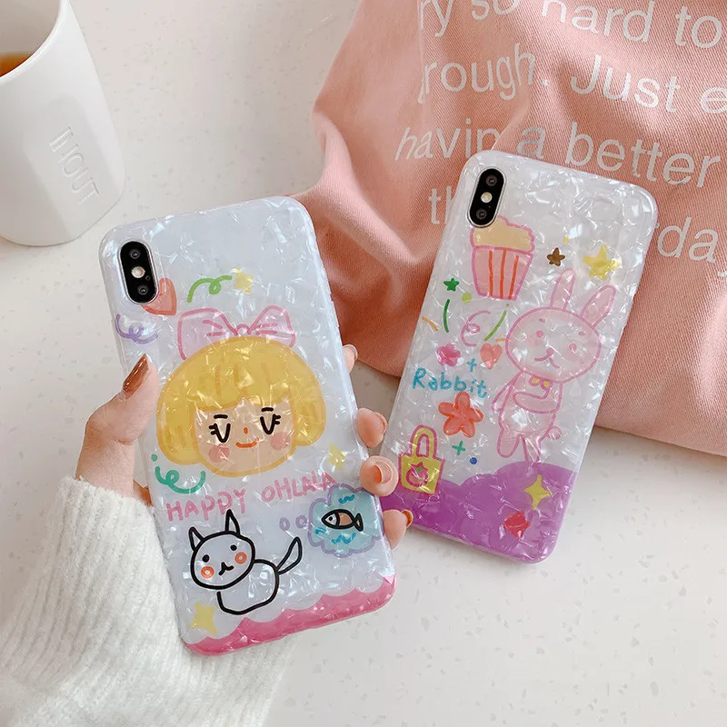 JIBAN Роскошная оболочка ручная роспись чехлы для телефонов Iphone XS Max/XR X 6 6s 7 plus 8