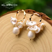 glseevo original natural fresh water pearl tassel drop earrings for women circle piercing earrings fine jewelry brincos ge0753
