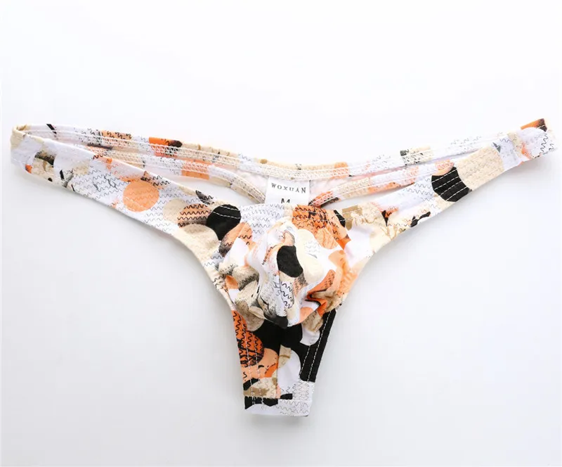 3PCS Man Underwear Thong Male Floral Print Bulge Pouch Briefs Lingerie Gay Comfortable T-Back Jockstraps Panties Briefs Thongs