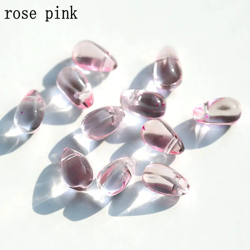 rose pink 100 шт 6x9 мм смешанные цвета гладкое стекло капли воды бусины Кристалл Австрийские бусины для браслета серьги изготовление Ювел - Цвет: rose pink