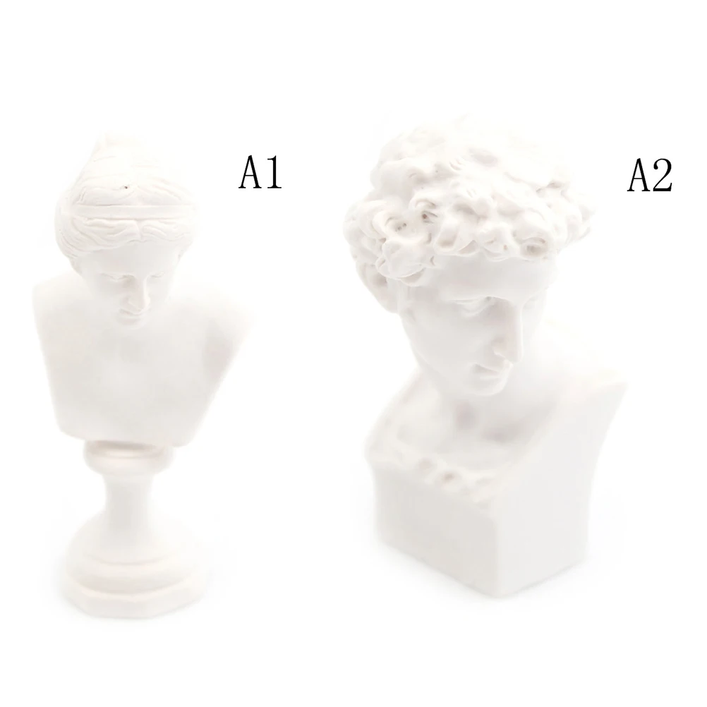 

Mini Statue White Resin Venus David Bust Sculpture Furniture Pretend Play Dollhouse Miniature