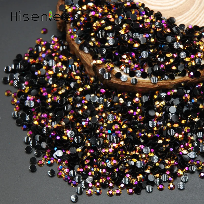 Gold Rose Jelly AB Nail Art Rhinestones 2mm AB Shiny Resin Jelly Gems UV Gel 3D Nail Art Decorations Charm Manicure Bead Glitter