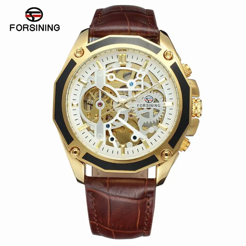 Forsining прозрачный чехол Gear Move для мужчин t стимпанк Мужские автоматические