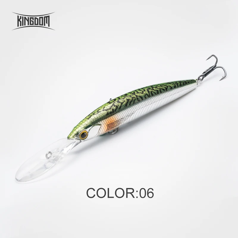 9505-6 Kingdom New Jerkbaits 100DR Fishing lures 100mm 120mm Suspending Minnow wobblers Depth 6-10ft long-casting Bass Pike Hard Baits - Цвет: 9505-6