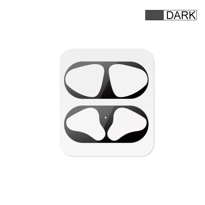 Black Металлический пылезащитный чехол для Apple Airpods, пылезащитный чехол для Air Pods, защитная наклейка, аксессуары для Airpods - Цвет: Black