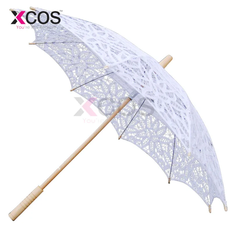 Модный кружевной зонтик от солнца с вышивкой для невесты белый свадебный Ombrelle