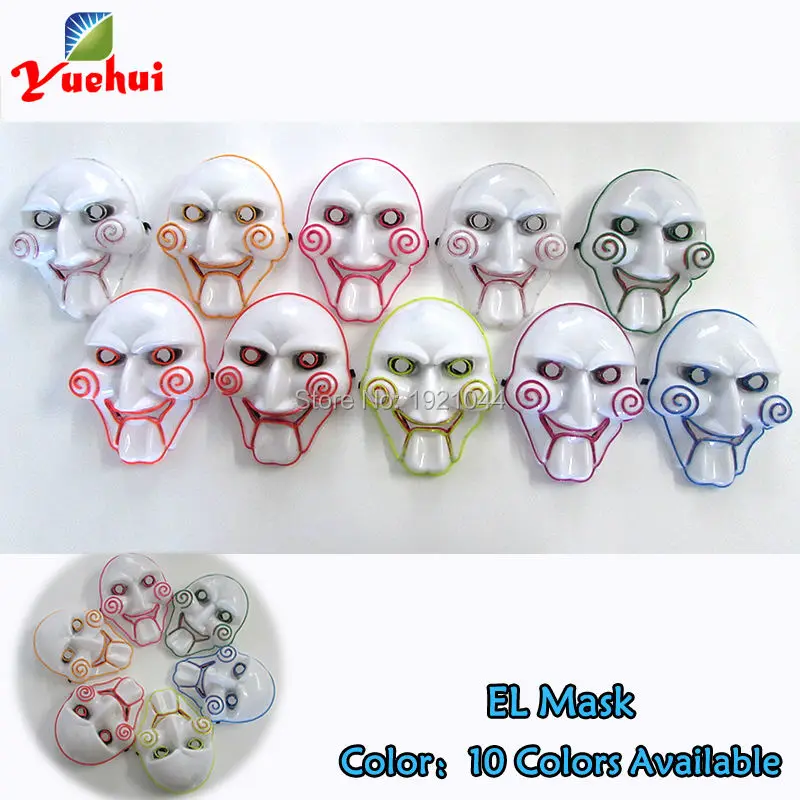 Красочные вечерние светящаяся маска 10 видов цветов выбор EL провода мигающие