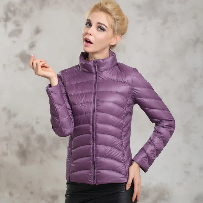 spring and autumn women short design jackets slim casual ultra thin coat duck down 90% jacket inverno jaqueta feminina