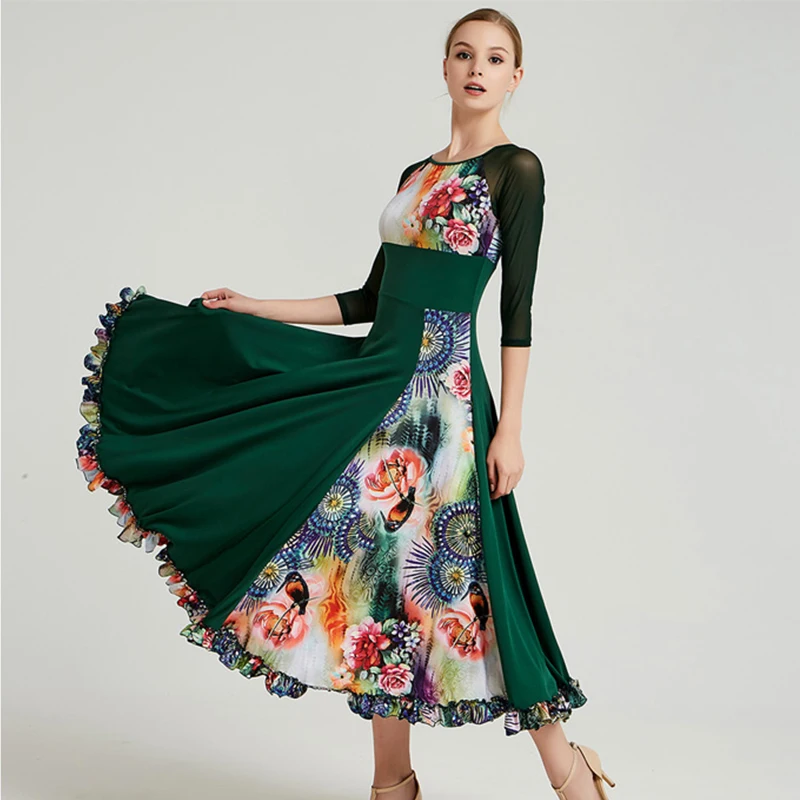 Женское элегантное Цветочное платье фламенко со средним рукавом для бальной