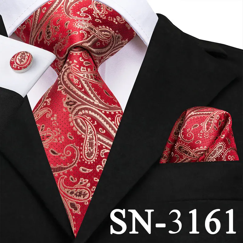 SN-3161 SN-3136 золотой синий полосатый галстук Шелковый плетеный мужской галстук Галстук носовой платок запонки набор роскошные мужские вечерние свадебные карманные квадратные Галстуки - Цвет: SN-3161