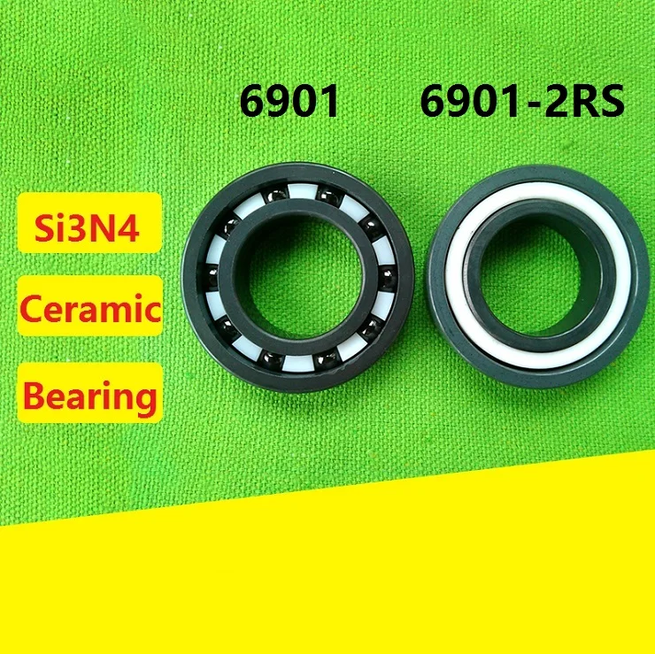 

10pcs 6901 6901-2RS RS 2RS 12x24x6 mm Si3N4 full Ceramic bearing deep groove ball bearing 12*24*6mm