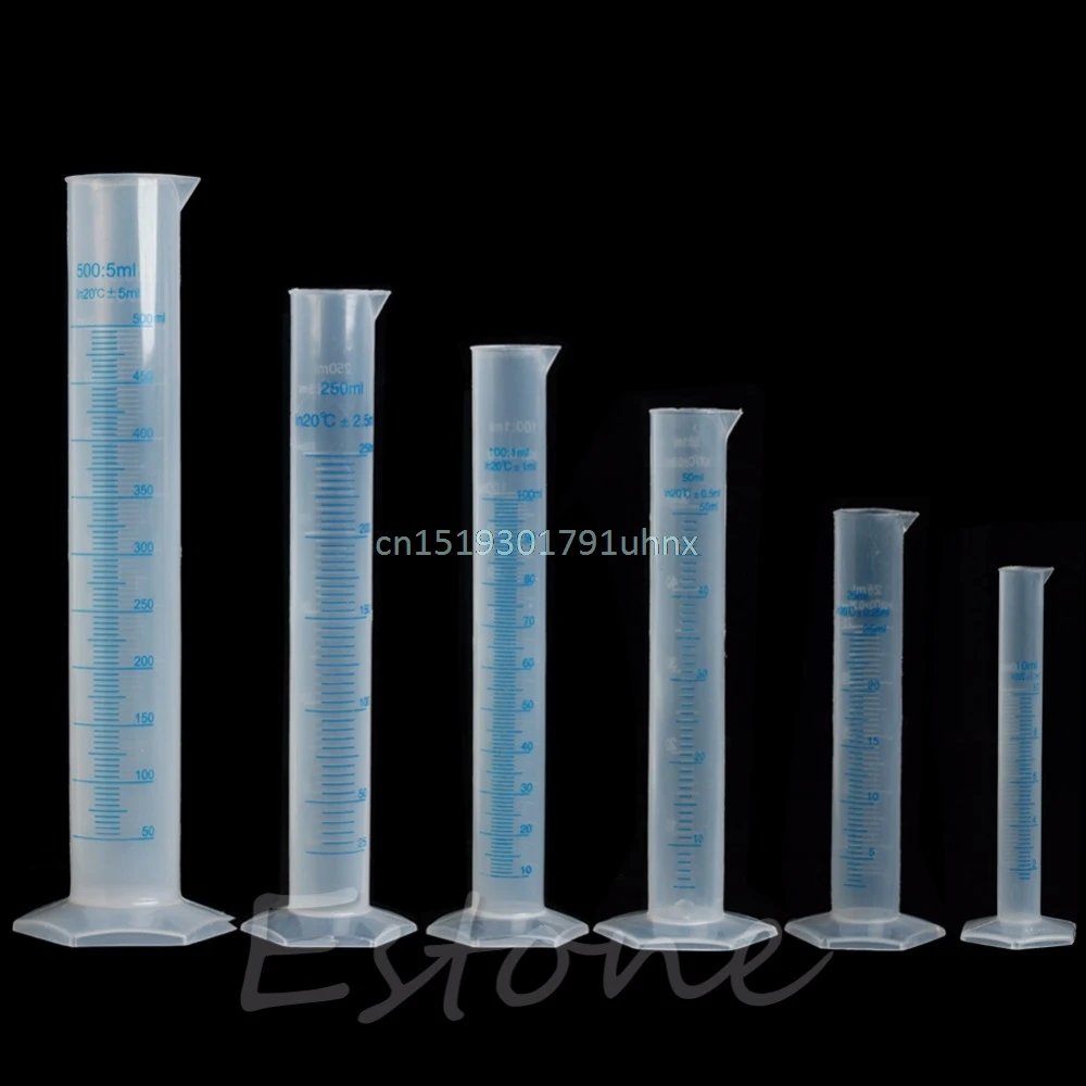 

50ml Laboratory Liquid Trial Test Tube Jar Tool Plastic Measuring Graduated Cylinder New