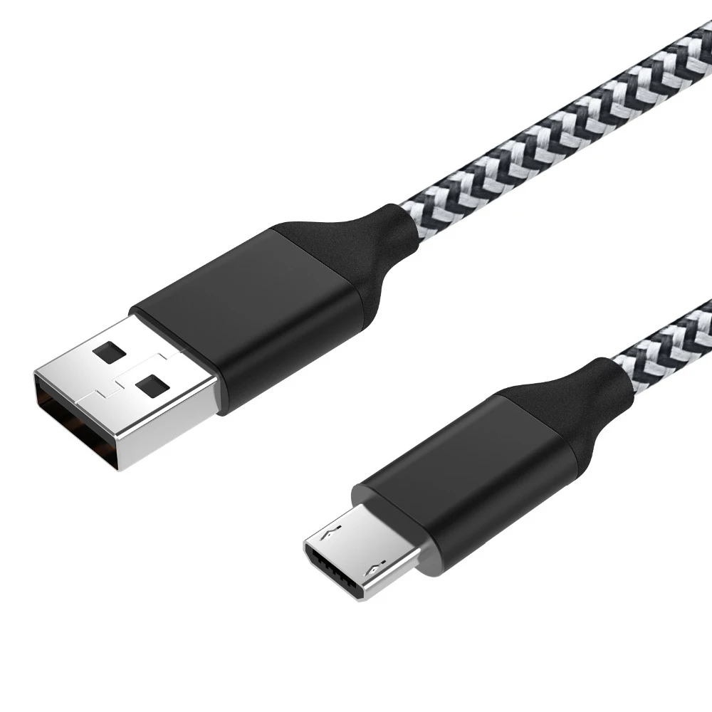 TECKNET Micro USB кабель 2A Быстрая зарядка USB кабель для передачи данных для samsung Xiaomi Tablet Android usb зарядный шнур Microusb кабель для зарядного устройства - Цвет: Черный