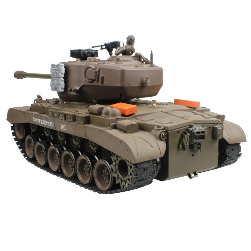 Р/У танки нам M26 15 канал 1/20 Першинг Snow Leopard основной боевой танк модель с стрелять