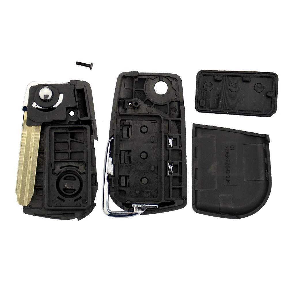 OkeyTech 3 Button Modified Folding Remote Control Car Key Shell fob Case for Toyota Corolla Vios Rav4 EX New VIOS Toy43 blade | Автомобили