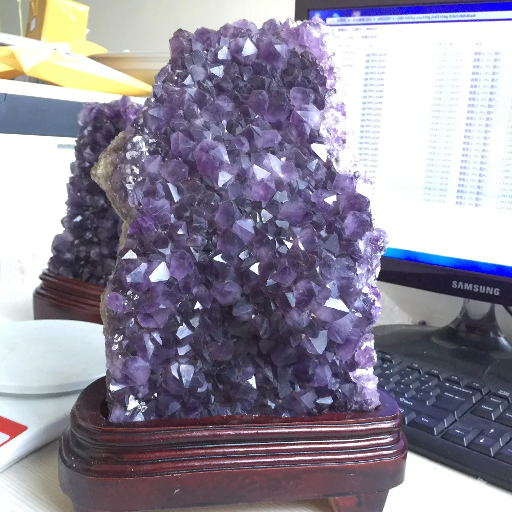 5 1 кг натуральный Глубокий фиолетовый аметистовая Друза Geode образец украшения