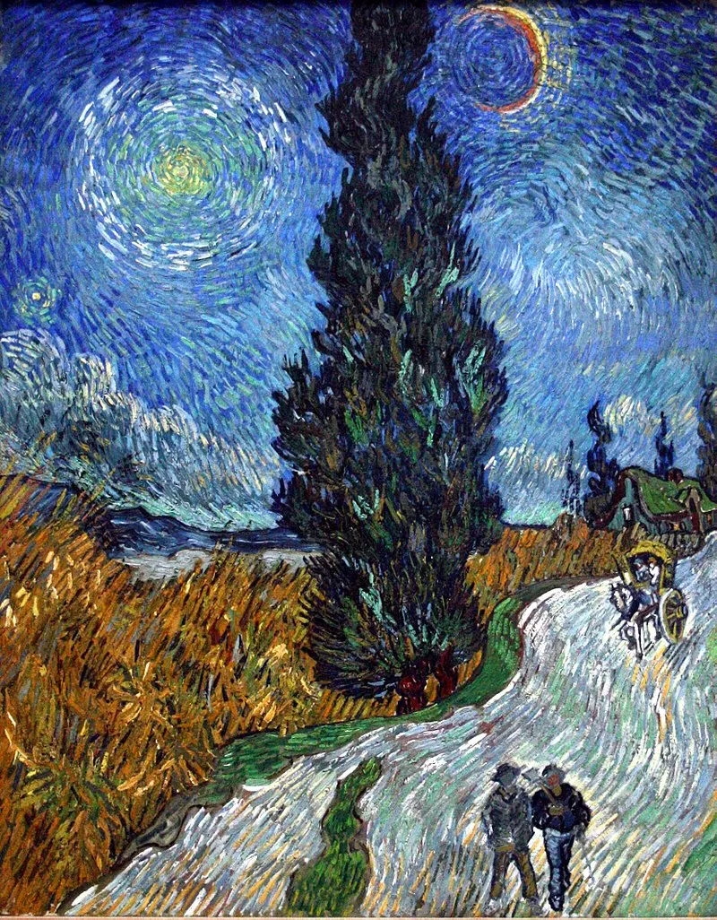 

Road with Cypress and Star by Vincent Van Gogh Oil Painting Reproduction on Canvas Wall Art Home Decor Hand Painted Unframed