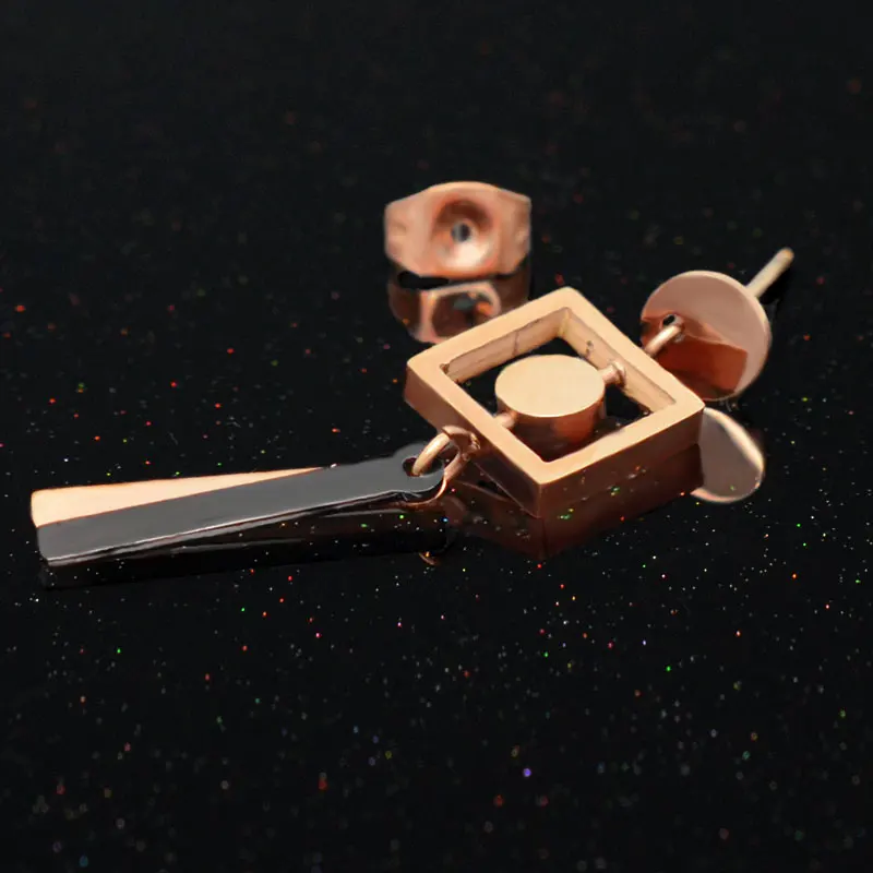 Женские серьги гвоздики из нержавеющей стали под розовое золото|ear studs|fashion studsrose