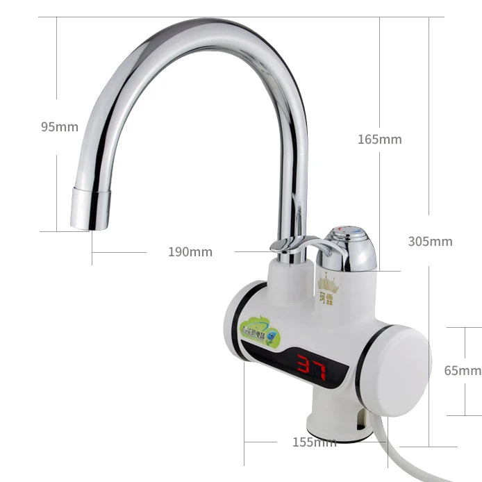 Led Display Kitchen Mixer Tap Sanitary Ware Basin faucet Instant Hot Water Electic | Обустройство дома