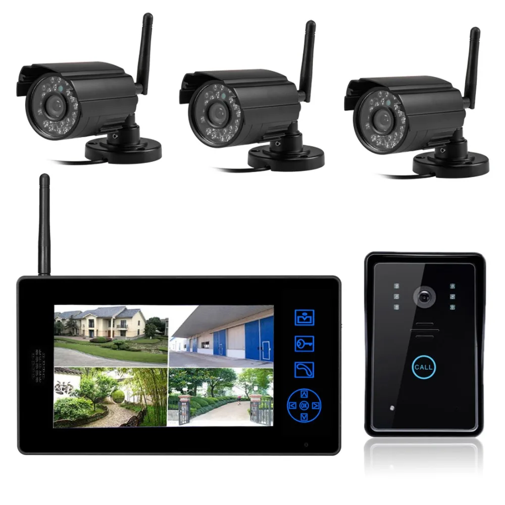 Система видеонаблюдения SmartYIBA беспроводная 7 дюймов 2 4 ГГц DVR канала аудио видео