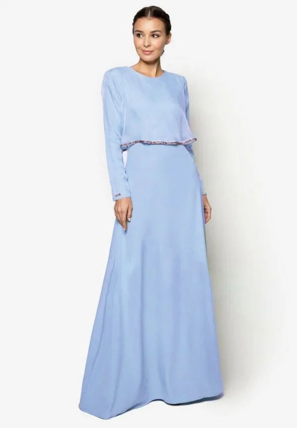 False Two-piece Muslim Maxi Dress Young Lady Not Sheer Chiffon Islamic Arabic Women Long Dresses Dubai Middle East Arab Abaya |