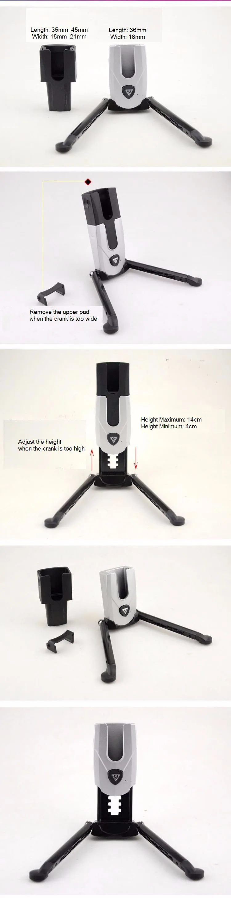 TOPEAK TW007 FlashStand FAT kickstand Crank Stay кронштейн Подставка держатель стояночный стеллаж Регулируемый карманный размер Портативный стент