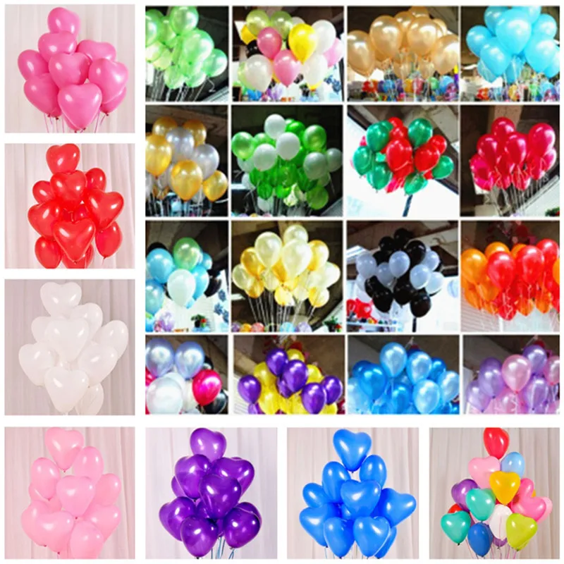 

10pcs 12inch 2.2g Blue Round Air Balloons Heart Latex Balloons Happy Birthday Party Decorations Kid Baby Shower Wedding Balloon